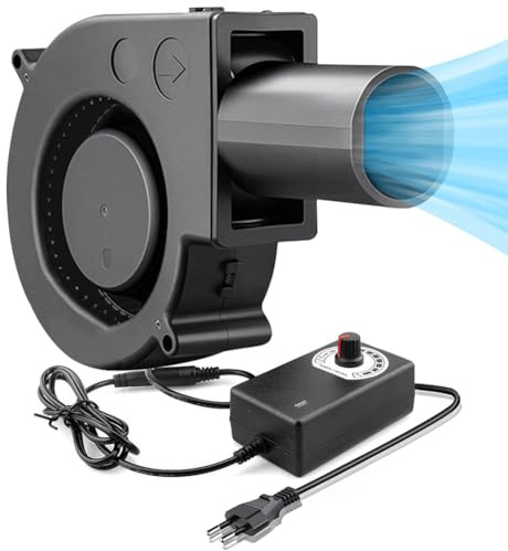 Silkwish Radiallüfter 230v Regelbar,AC Radial Lüfter mit drehzahlregler,Gebläse Lüfter 97mm Turbinen,Turbinengebläse für Heizgeräte Grill BBQ Picknick,Kühlung Lüfter für Haushaltsgeräte (Schwarz)