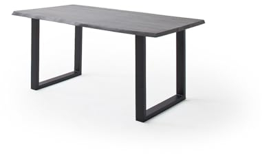 möbelando Baumkantentisch >Calabria< in Akazie grau/anthrazit - 200x77,5x100 (BxHxT)