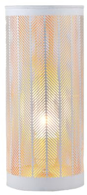 Boho Nachttischlampe Aigna handgefertigt aus Metall in Weiß 30 cm