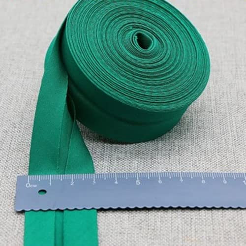 Schrägband Baumwolle 30mm Gefalzt 33 Farben zum nähen Nahtband (Grün, 10 Metre)