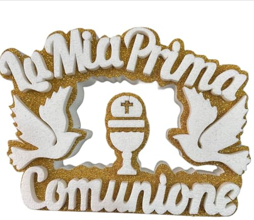 Generico Decorazione per Comunione, Polistirolo, Oro, Azzurro, Rosa, Calice, Colomba (Oro)