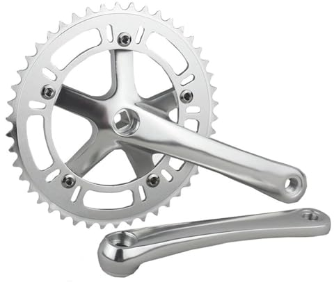 GFDSGRE Kurbelgarnitur 46T * 170mm Single Geschwindigkeit Feste Getriebe Rennrad Bike Crankset Fixie Radspur Kurbelklasse Kurbeln CNC Fahrrad Kurbelgarnitur