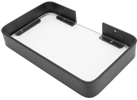 KONTONTY Wandregal Badezimmer Glasregal Ohne Bohren Schwarzer Badablage Organizer Für Shampoo Und Kosmetik Stabil Für Feuchte Umgebungen Modernes Design Für Ihr Bad