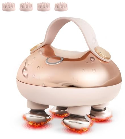 arboleaf Kopfmassage elektrisch mit Wärmefunktion, Kopfhaut-Massagegerät IPX7 wasserdicht mit Warmköpfen & abnehmbarer Massageköpfen, handliches Kopfmassagegerät mit 4 Stufen für Entspannung