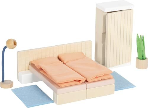 Small Foot Puppenhausmöbel Schlafzimmer aus Holz, Möbel-Set für das Puppenhaus, für Kinder ab 3 Jahren, 12631