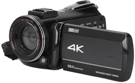 VBESTLIFE Caméscope Vidéo 4K 28 MP 60 FPS avec Vision Nocturne IR, Enregistreur de Caméra à Zoom Intelligent 30X, Caméra de à écran Tactile 3 Pouces pour Adultes et