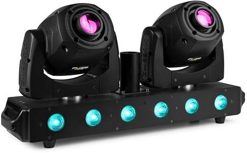 BeamZ Fuze - Double Lyre LEDs sur Barre LEDs RGBW - 6x15W + 2x75W RGBW, DMX, Gobos, Mode Son, Stroboscope, Écran de Contrôle LCD, Idéal DJ, Événements, Spectacles