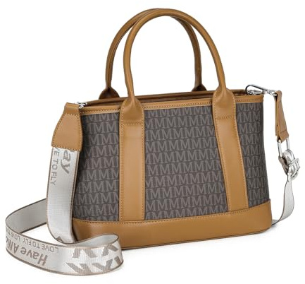 Miss Lulu Woman Handbag - Elegant M Print, Jacquard Shoulder Strap, Lightweight for Everyday Elegance