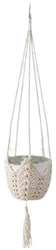 Duroecsain Colgador de plantas para interiores, macetero para colgar en interiores | Soporte para plantas de ganchillo, colgadores tejidos para plantas de interior | Prácticos colgadores para macetas,
