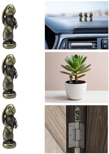 WLDDFF Cat Hinge Head, Hinge Heads Decorative Topper cat, Vintage Door Hinge Topper, Magnetic Hinge Head Toppers, 2024 Bronzed Cat Gargoyles Hinge Magnets, Home Decoration (Rabbit 3 Pcs)