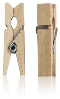 Dreamil Clip in legno (100 pezzi 25 mm) Photo Maker Mini clip decorazione naturale, mollette, pareti foto, cartoline, lettere