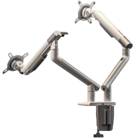 Supporto per monitor Supporto per pc, Braccio staffa display Braccio di montaggio for doppio monitor da 17-32 pollici, supporto for doppio monitor con molla meccanica regolabile in altezza con 2 porte