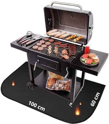 Tappeto Barbecue da Esterno 100 x 60 cm | Tappeto Ignifugo per Barbecue | Tappeto Barbecue Pavimento | Evita di Bruciare e Macchiare il Pavimento | Tappeto Ignifugo per Camino