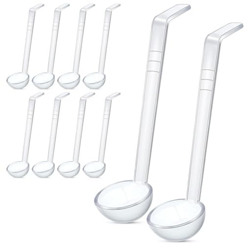Fozriybefy 10 Pièces 7,8 Pouces 1Oz Petite Louche Transparente Mini Louche pour Sauce Bol à Punch en Plastique à Long Manche Louche Cuillères de Service Faciles à Utiliser