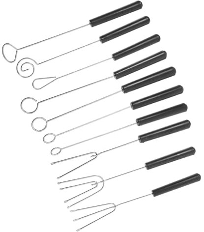 TOPPERFUN 10pcs Chocolate Dipped Forks Candy Dipping Tools Cheese Fondue Tools Kitchen Gadgets for Dessert Cutlery for Chocolate Fountain Accessories