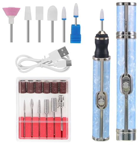 Electric Nail File – 4 Speeds Electric Nail File for Thick Toe Nails | Portable Nail Grinder with 18 Grinding,Electric Toe Nail File,Electric Toenail File with USB,for Home Use & Travel,Blue