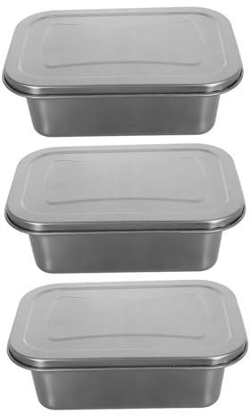 Alipis 3 pièces Lot de Boîtes de Conservation pour Glace Acier Inoxydable avec Couvercles Hermétiques Réutilisables Résistantes et Adaptées Au Rangement Au Congélateur