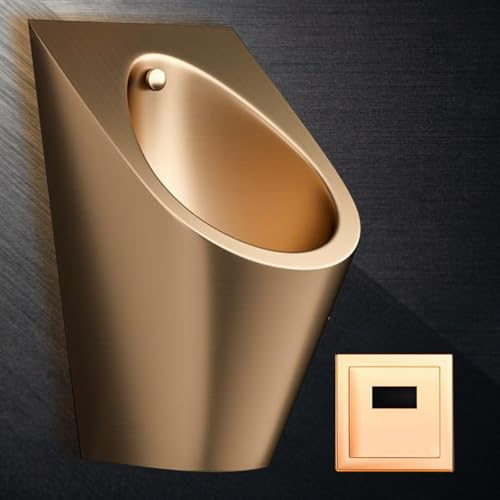 Orinatoio da uomo a parete, in acciaio inox 304, con sensore, per hotel, ristoranti, scuole, design moderno, finitura oro rosa