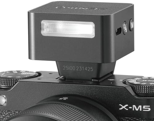 ZENIKO ZT08 F Mini TTL Aufsteckblitz für Fuji Kameras 47g, USB-C Ladung, 28mm Weitwinkel, Retro Design mit OLED-Display, 740 Vollblitze, Kompakt & Reisefreundlich（Black）