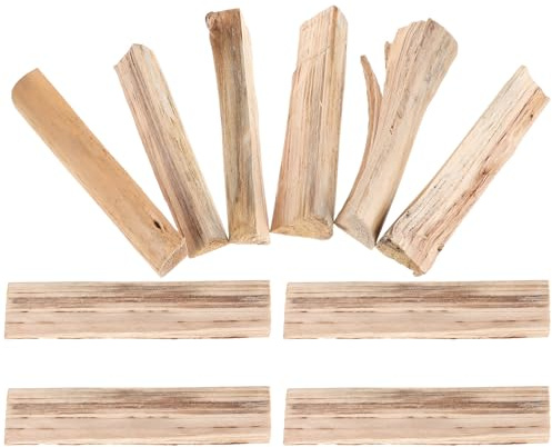 KICHOUSE 10 Pièces Bois de Chauffage Séché Lot de Bûches à Faible Fumée pour Foyer Extérieur Cuisson Au Feu de Bois pour Four à Pizza et Barbecue