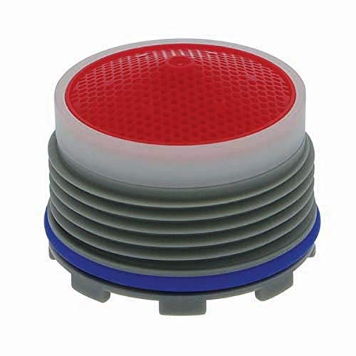 Neoperl 13 0980 5 Standard Flow Cache Perlator HC Aerator, Tiny Junior Size, 2.2 GPM, Red Dome, Honeycomb Screen, Aerated Stream, M18.5 x 1 Threads, Plastic, 0.553 Height