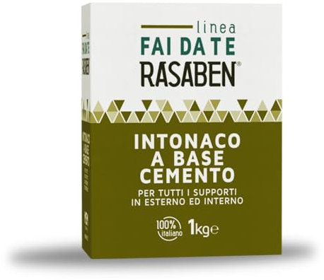 RASABEN - Intonaco a Base di Cemento per Ripristino di Intonaci, Finiture e Riparazioni, Ottima Elasticità e Lavorabilità, Resistente al Gelo, Uso Interno ed Esterno, Made in Italy, Scatola da 1kg
