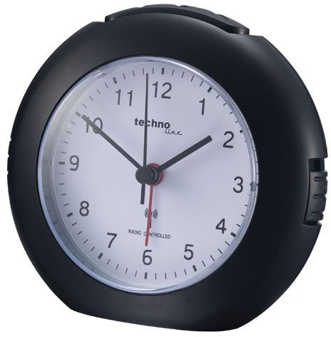 Technoline WT 757 Réveil Radio-piloté (Noir avec Batteries)
