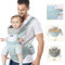 Marsupio Neonati Ergonomico, Porta Bambino con Sedile Multiposizione, con PoggiaTesta e Cappuccio, Puro Cotone Traspirante Leggero, da 0-36 Mesi(Inferiore a 25kg) Verde