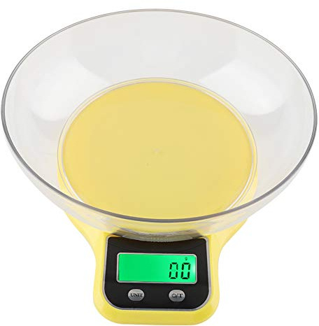 Ymiko Bilancia Digitale da con Sensore 0,1g e Ciotola Inclusa per Alimenti Liquidi e Solidi per Pastella, Cottura, Dieta, Viaggi
