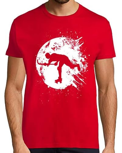 latostadora Camiseta Manga Corta Hockey Patines Luna para Hombre - 100% Algodón Natural - Regalos con Diseños Originales - Camiseta Estampado Divertido - Ref. 2505127-P