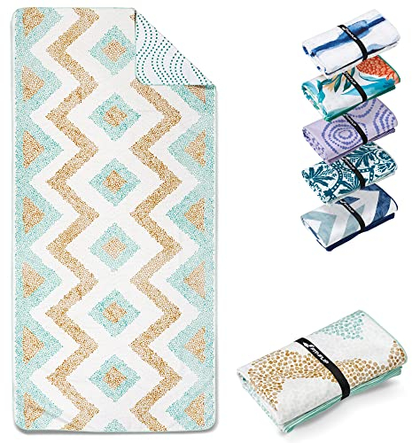 Fit-Flip Strandtuch XXL - Mikrofaser Badetuch - Strandtücher leicht und schnelltrocknend - 100% recyceltes Mikrofaser Handtuch - Strandhandtuch zum Baden (Crocodile 160x90cm)