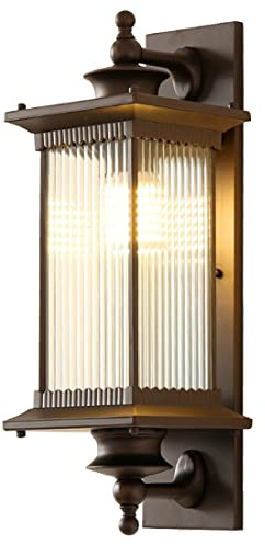 Qufute Outdoor Wall Sconces 1-Light Exterior Wall Mount Light in Matte Black Finish with Waterproof Glass Lampshade Aluminum Outdoor Wall Light Fixture for Porch House Patio Doorway (1-Light)