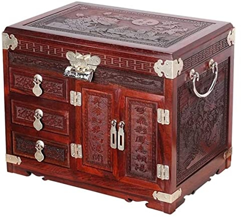 Schmuckkästchen Holz Schmuckschatulle Aufbewahrungsbox Antike Schmuckschatulle Handgemachter Schmuck Große Kapazität Dressing Dekoration Damen Hochzeit Schmuckaufbewahrung