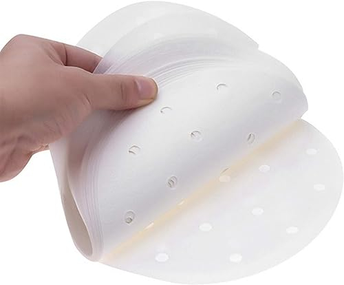 Matte 50PC Bambus Korb Dampfgarer Papier 4/6/8/10 Zoll, Küche Kochen Bambus Dampfgarer Runde Antihaft-Dampfmatte, hitzebeständig (Color : 10inch)