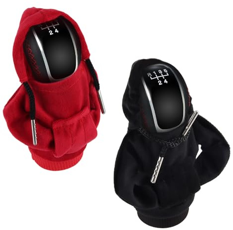 badaren Kreativer Hoodie Auto Schaltknauf Abdeckung, 2 Stück Schaltknauf Hoodie Abdeckung, Universal Schaltknauf Hoodie, Lustige Hoodies Schaltknaufschutz für Auto, Dekoratives Autozubehör