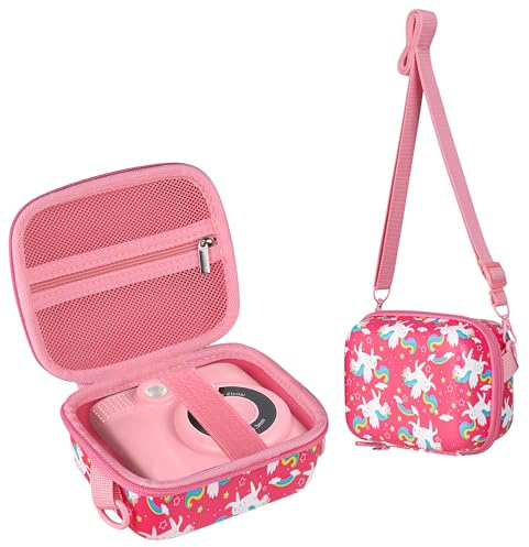 Leayjeen Funda Protectora para Cámara de Fotos Instantánea Infantil Compatible con HiMont/GREENKINDER/TOYOGO/Mulvin, Navidad Cumpleaño Regalos para niños (Solo Funda) Rosa