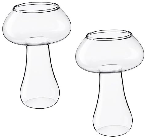 LABRIMP 2St Pilzbecher Glasbecher Cocktailgläser klare Kaffeetasse sommerbar becher Coupe Whisky-Gläser Kaffeebecher geschichtete Cocktailbecher süße Weingläser Saft Kelch Wiederverwendbar