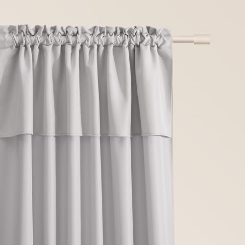 ROOM99 Vorhang mit Kräuselband Mia 140 x 260 cm Breite x Höhe Schiebegardinen Modern Curtain Wohnzimmer Schlafzimmer Hellgrau, 1 Stück