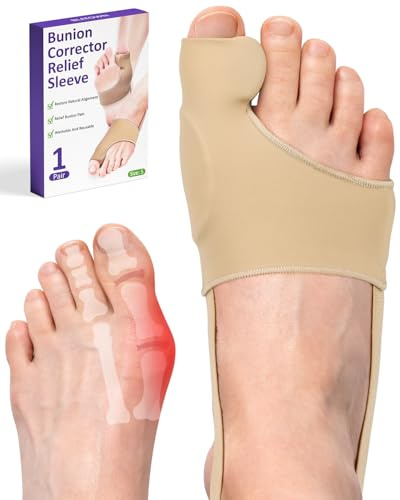 BLATOWN 2Pcs Bunion Corrector for Women Men, Toe Straightener, Breathable Toe Spacers Separator Socks with Gel Cushion Pads for Hallux Valgus Correction (S)