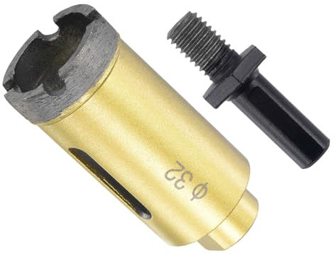CoCud Diamond Drill Bits Set, 32mm Cutting Diameter, Brazed Diamond Core Drill Bits with M10 Arbor Adapter - (Applications: for Tile Ceramic Marble Stone)