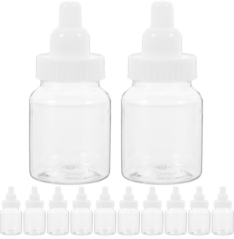 Garneck Mini Baby Bottles 12pcs Bottle Shower Favor Plastic Candy Jar Piggy Bank Box Birthday Party Festive Decorations Milk Feeding Treat for Gift Decor