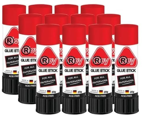 12 x Gloy Glue Stick | Acid-free & Child-Friendly | Strong-Hold Adhesive | for Paper, Card, Arts & Crafts Activities | for School, Home & Office | 20g