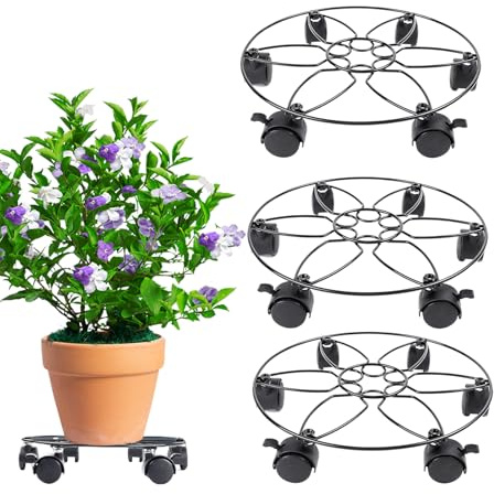 Stand de planta con ruedas, soporte de plantas sobre ruedas Plantilla de