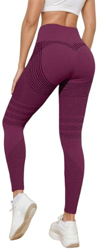 Anti Cellulite Leggings Damen Scrunch Leggings Push Up Lange Blickdicht Kompressionshose Sport Booty Yogahose mit Bauchkontrolle Figurformende Hohe Taille Fitnesshose Sporthose