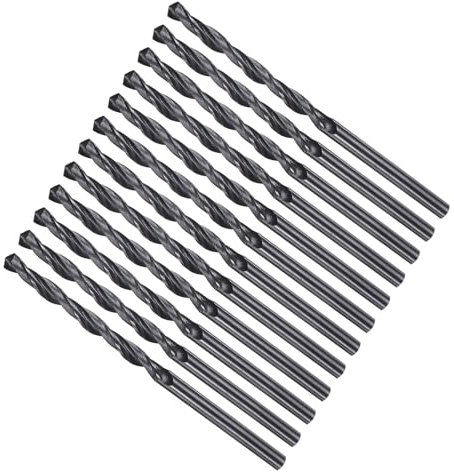 METALLIXITY Punta da Trapano (2,9mm) 12pz, Acciaio ad Alta Velocità 4241 (HSS) Gambo Dritto Nitruro Nero 118° per Legno Plastica Ferro Rame Alluminio Metallo Morbido Basso