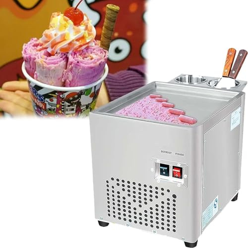 Kommerzielle Eismaschine auf Rolle, 30 x 24 cm, Edelstahl, für Frozen Joghurt Sorbet, mit quadratischem Tablett