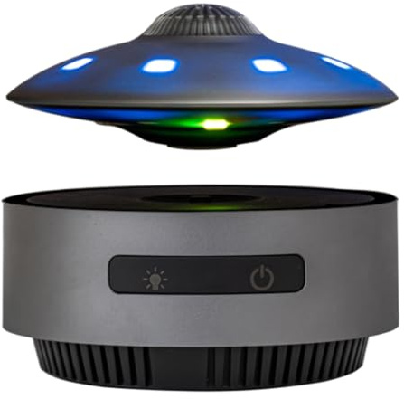 Kidaromo Automatic Lifting Magnetic Levitating Bluetooth Speaker, Wireless Floating Speakers with LED Light, Unique Floating Cool Tech Gadgets for Home & Office Decor, UK Plug
