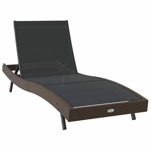 vidaXL Sonnenliege 197 x 70 x 82 cm Poly-Rattan, Garten und Terrasse, Moderne verstellbare Liege, Wetterfeste Recliner, Zeitgenössische Außenmöbel, Entspannungsliege
