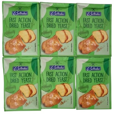 Dried Yeast Fast Action Bread Baking 6x 7g Sachets Vegan