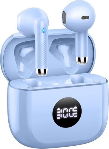 Jxrev Wireless Earbuds, Bluetooth 5.4 Headphones Deep Stereo, in Ear Earphones with ENC Noise Cancelling Mics, 40H Playback Ear Buds, IP7 Waterproof Headset